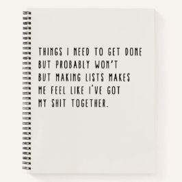 Dinge, die ich erledigen muss, aber wahrscheinlich notizbuch
