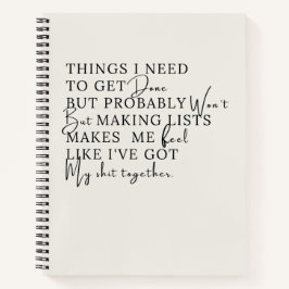 Dinge, die ich erledigen muss, aber wahrscheinlich notizbuch