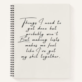Dinge, die ich erledigen muss, aber wahrscheinlich notizbuch