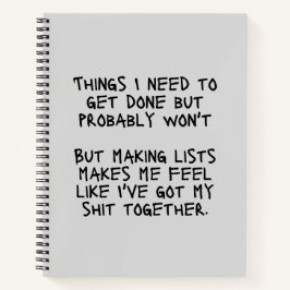 Dinge, die ich erledigen muss, aber wahrscheinlich notizbuch