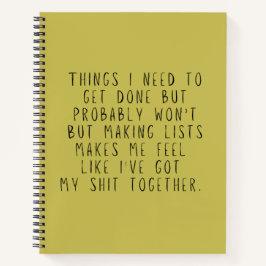 Dinge, die ich erledigen muss, aber wahrscheinlich notizbuch