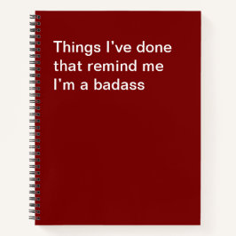 Dinge, die ich getan habe, die mich daran erinnern notizbuch