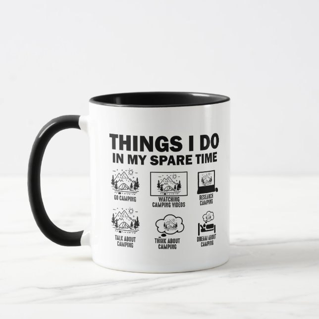 Dinge, die ich im Camping meiner Freizeit mache Tasse (Links)