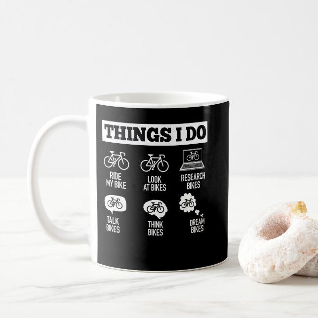 Dinge, die ich in meinem Freizeit Fahrrad lustig Kaffeetasse (Mit Donut)