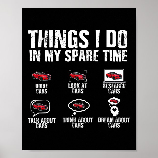 Dinge, die ich in meiner Freizeit Auto Mechanic Vä Poster (Vorne)