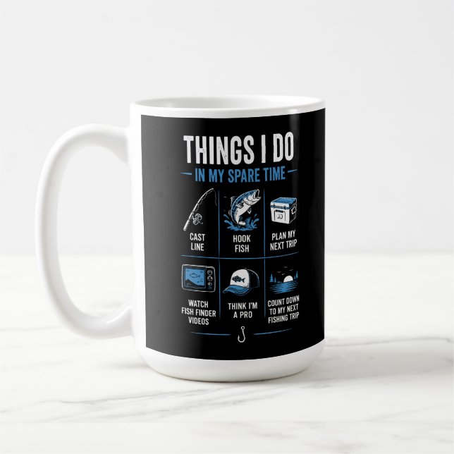 Dinge, die ich in meiner Freizeit mache Angeln Kaffeetasse (Links)