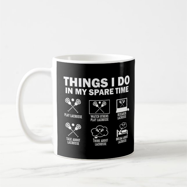 Dinge, die ich in meiner Freizeit mache Lacrosse Kaffeetasse (Links)