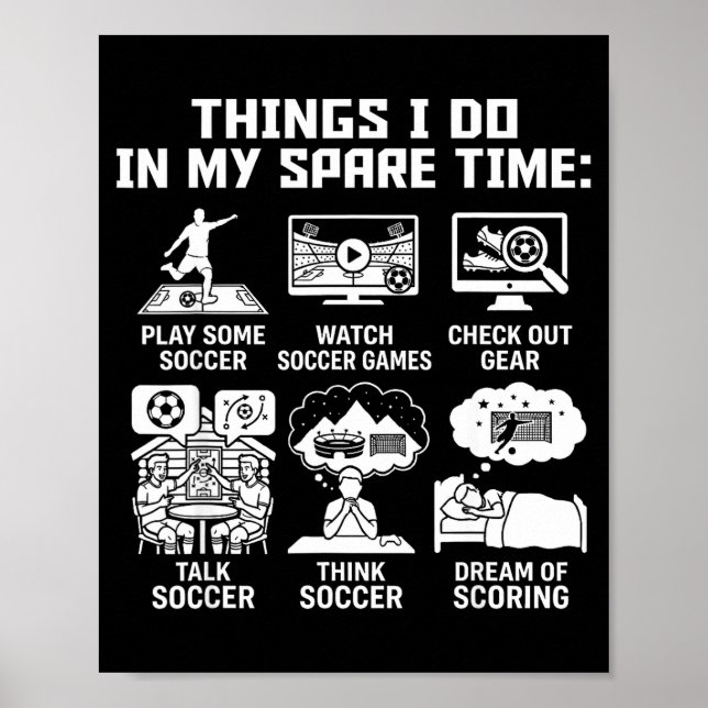 Dinge, die ich in meiner Freizeit mache Lustiger F Poster (Vorne)