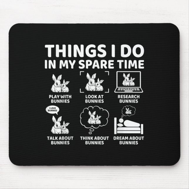 Dinge, die ich in meiner Freizeit mache Lustiger H Mousepad (Vorne)