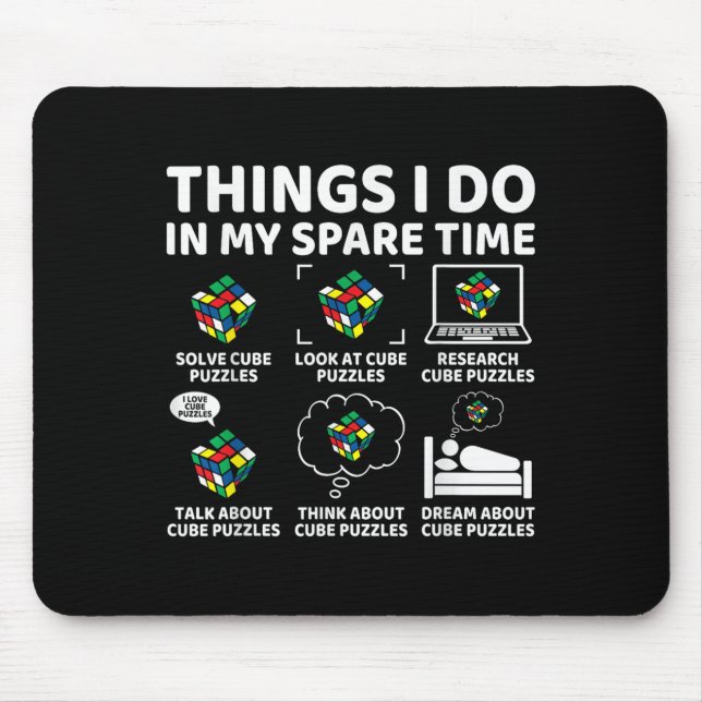 Dinge, die ich in meiner Freizeit mache Lustiger W Mousepad (Vorne)