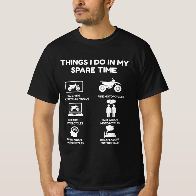 Dinge, die ich in meiner Freizeit Motorrad T-Shirt (Vorderseite)