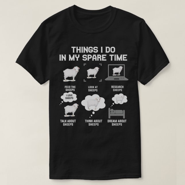Dinge, die ich in meiner Freizeit Schafe lustige c T-Shirt (Design vorne)