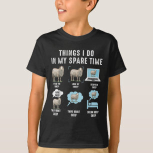Dinge, die ich in meiner Freizeit Schafe Lustige S T-Shirt