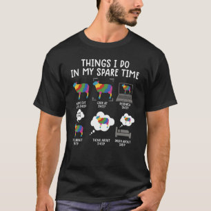 Dinge, die ich in meiner Freizeit Schafe niedlich T-Shirt