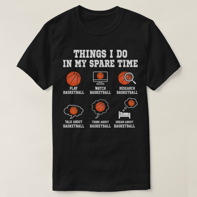 Dinge, die ich in meiner Freizeit TIme lustige Bas T-Shirt (Design vorne)