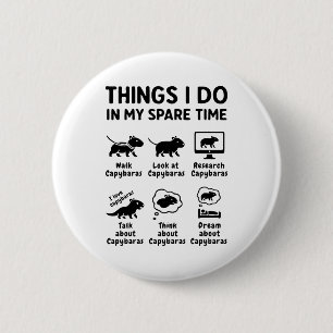 Dinge, die ich in meiner Freizeit tue Capybara Lus Button
