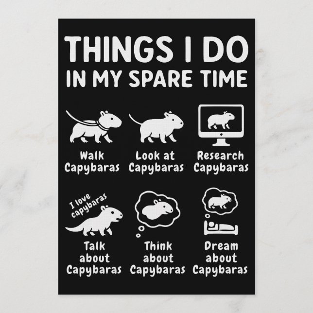 Dinge, die ich in meiner Freizeit tue Capybara Lus Einladung (Vorderseite)