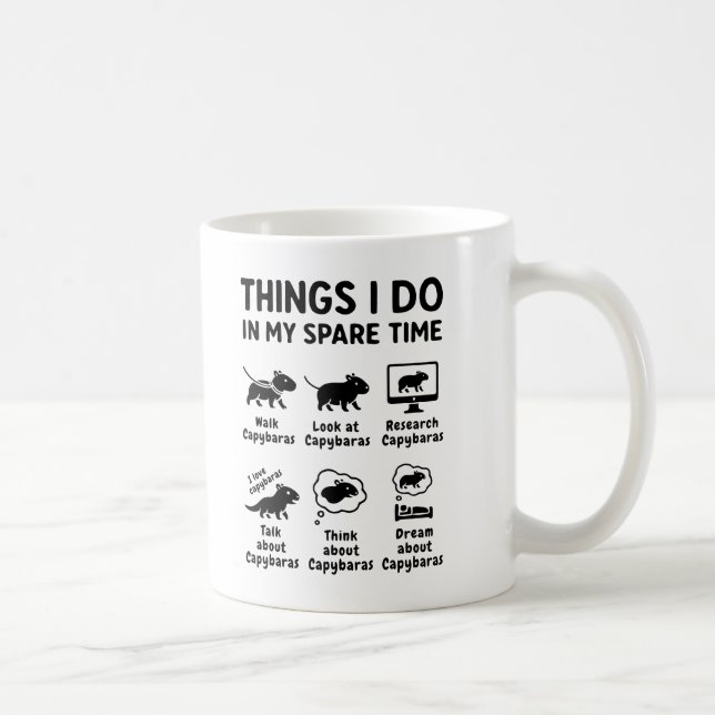Dinge, die ich in meiner Freizeit tue Capybara Lus Kaffeetasse (Rechts)