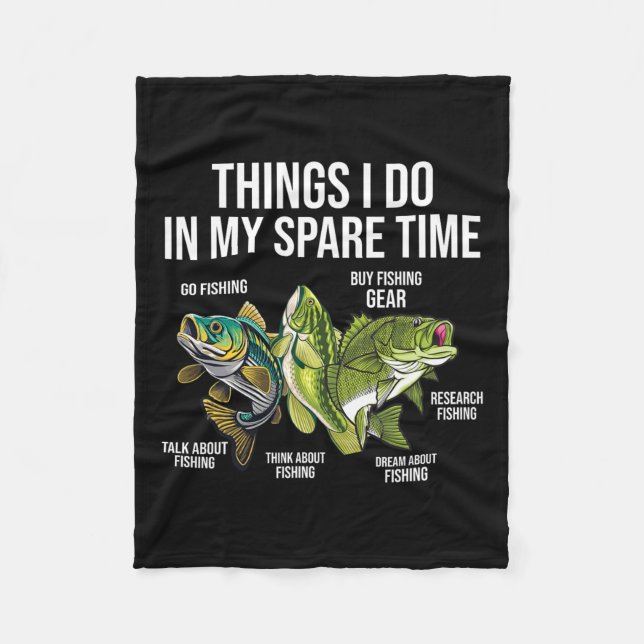 Dinge, die ich in meiner Freizeit tue, Funny Fishi Fleecedecke (Vorderseite)