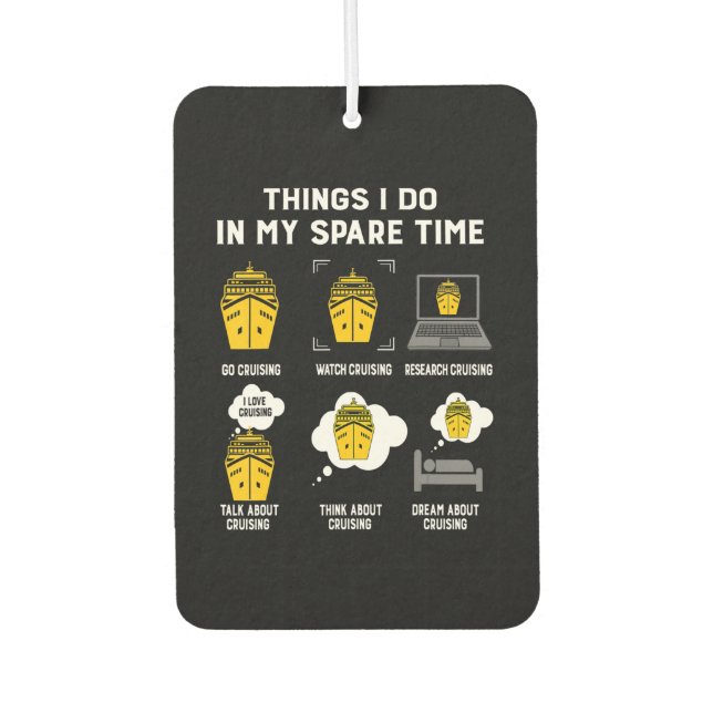 Dinge, die ich in meiner Freizeit tue, gehen Sie s Autolufterfrischer (Vorderseite)