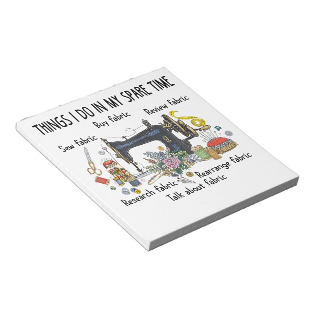 Dinge, die ich in meiner Freizeit tue, lustiges Nä Notizblock (angewinkelt)