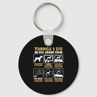 Dinge, die ich in meiner Freizeit tue Mini Schnauz Schlüsselanhänger