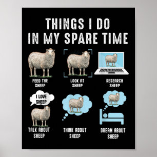 Dinge, die ich in meiner Freizeit tue Schafe Lusti Poster