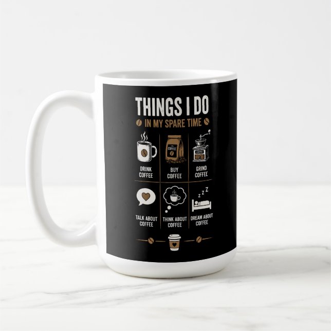 Dinge, die ich in meiner Freizeit tue, spreche, de Kaffeetasse (Links)