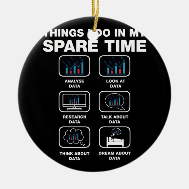 Dinge, die ich in meiner Freizeit tue Wissenschaft Keramik Ornament (Vorne)