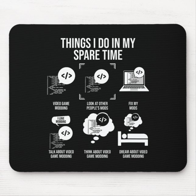 Dinge, die ich in meiner Freizeit Video Game App m Mousepad (Vorne)
