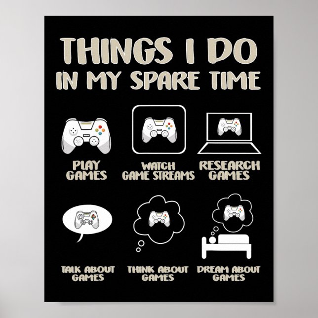 Dinge, die ich in meiner Freizeit Video Game App m Poster (Vorne)