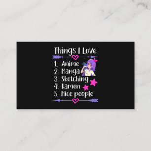 Dinge, die ich Liebe Anime Manga Sketching Ramen N Visitenkarte