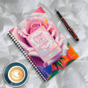 Dinge, die ich vergessen werde, sich an Rosa Rose Notizbuch