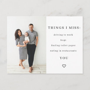 Dinge, die ich vermisse Quarantine Postcard Postkarte