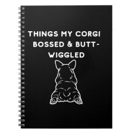 Dinge, die mein Corgi-Chef kontrollierte und mit d Notizblock