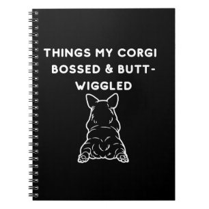 Dinge, die mein Corgi-Chef kontrollierte und mit d Notizblock