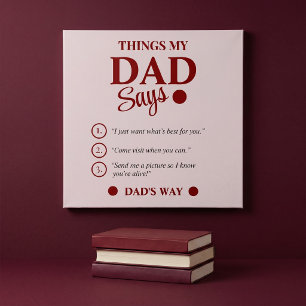 Dinge, die mein Vater sagt, individuelles Geschenk Poster