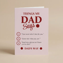 Dinge, die mein Vater sagt, Vatertag nach Maß Karte