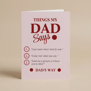 Dinge, die mein Vater sagt, Vatertag nach Maß Karte