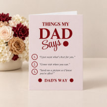 Dinge, die mein Vater sagt, zum Vatertag