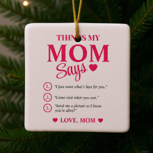 Dinge, die meine Mutter sagt, individuelles Gesche Keramikornament