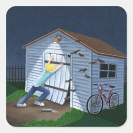 Dinge, die nachts stürzen quadratischer aufkleber