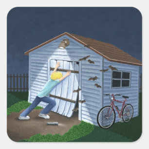 Dinge, die nachts stürzen quadratischer aufkleber