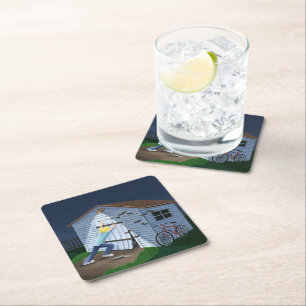 Dinge, die nachts stürzen rechteckiger pappuntersetzer