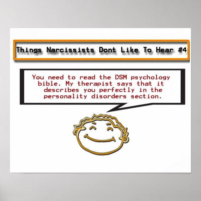Dinge, die Narzissten nicht gerne 4 Poster hören (Vorne)