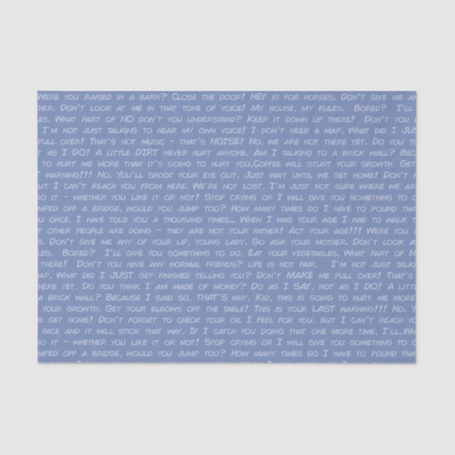 Dinge, die Väter sagen, aka "Dadisms" Seidenpapier (Vorderseite)