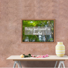 Dinge, die vergangen sind, können nicht mehr zurüc poster