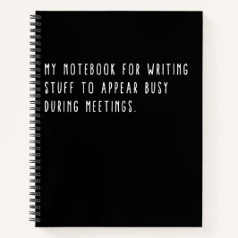 Dinge, die während der Sitzungen besetzt erscheine Notizbuch