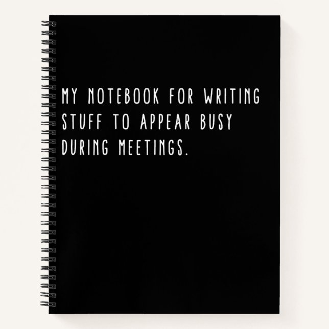 Dinge, die während der Sitzungen besetzt erscheine Notizbuch (Vorderseite)