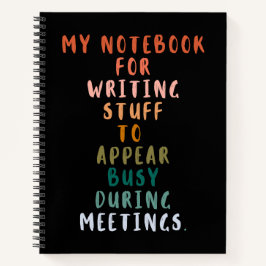 Dinge, die während der Sitzungen besetzt erscheine Notizbuch